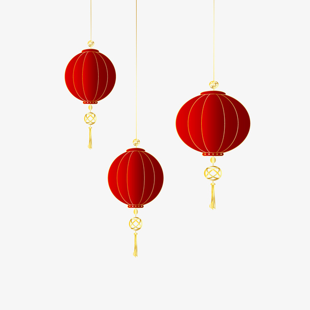 手绘红色灯笼矢量图免抠