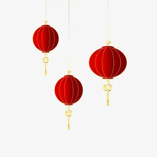 手绘红色灯笼矢量图免抠