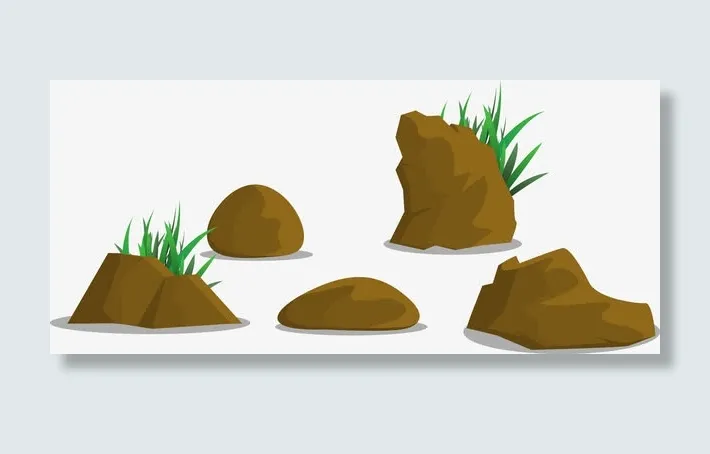 彩色石头造型AI稿免抠