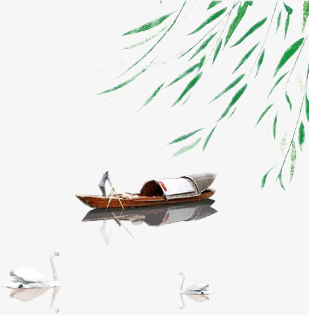 柳树和大鹅的免抠