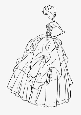 手绘婚纱美女免抠