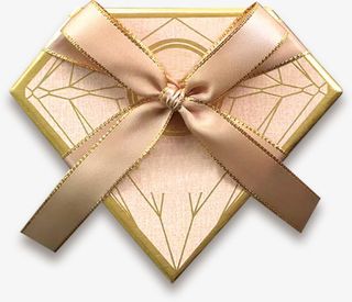 金色礼盒钻石礼物免抠