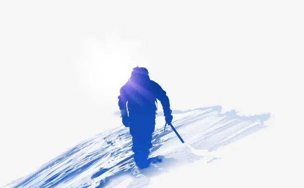 雪地探险人物卡通免抠