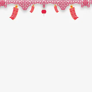 红色方格边框免抠