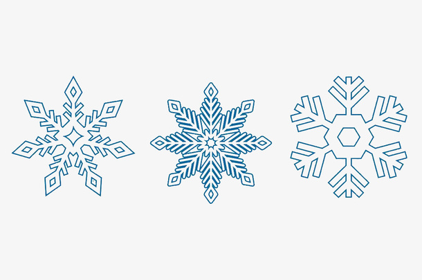 雪花线条元素免抠