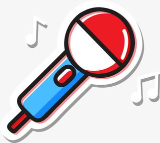 卡通庆祝话筒贴纸免抠