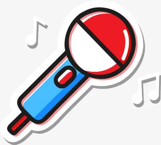 卡通庆祝话筒贴纸免抠