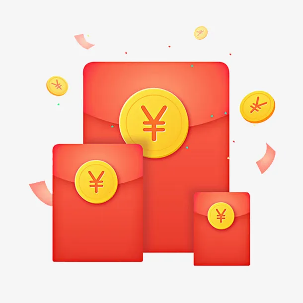 红包素材金币丝带免抠