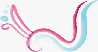 粉色波浪线条边框免抠