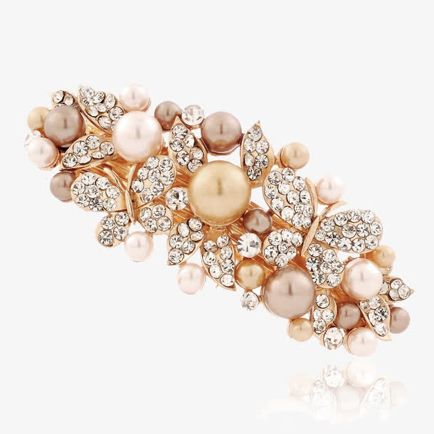 精选珍珠水钻发夹免抠