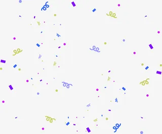 蓝色清新礼花漂浮素材免抠