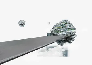 空中城市建设海报免抠