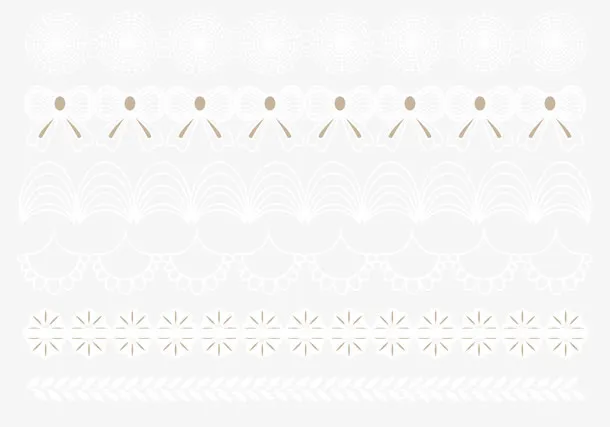 白色梦幻花纹边框免抠