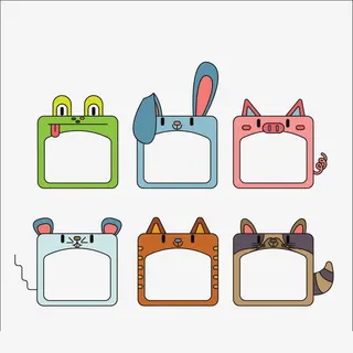 可爱动物边框免抠