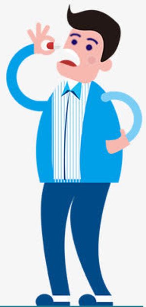 h5素材病人吃药免抠