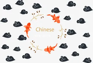 蓝色祥云背景除夕海报