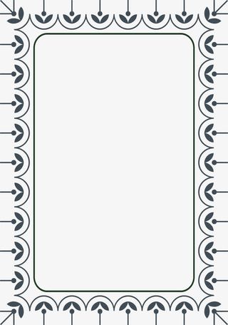 手绘蓝色边框免抠