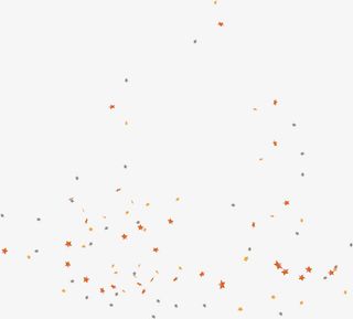 橙色漂浮星星免抠