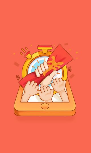 红色扁平H5背景高清