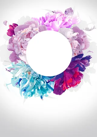 简约唯美花环春天大促海报背景素材高清