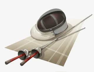 击剑设备插画免抠