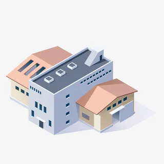 卡通工厂生产车间设计免抠