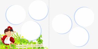 卡通小女孩儿童成长相册设计免抠