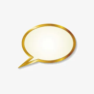 金色对话框促销标签免抠