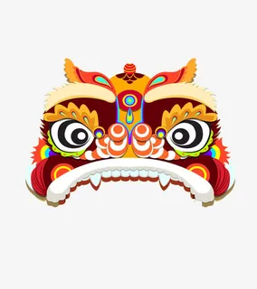 醒狮头部免抠