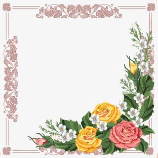 花朵合影框免抠