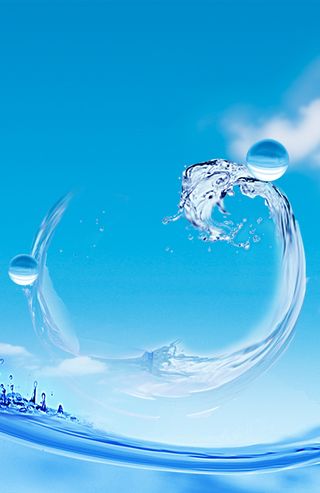 蓝色清爽水花矿泉水海报背景素材高清