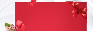 圣诞节蝴蝶丝带小清新红色banner高清
