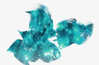 蓝色星云笔迹免抠