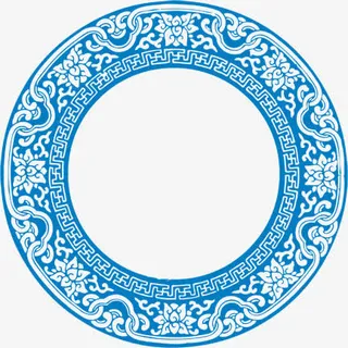 中秋节青花中国花纹免抠