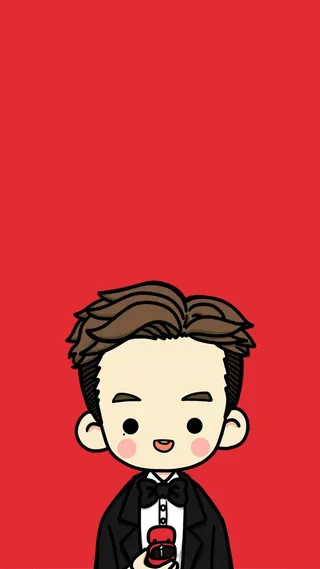 红色卡通H5背景高清