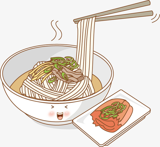 卡通牛肉拉面免抠图免抠