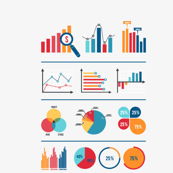 扁平化数据信息ppt元素免抠