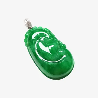 高端天然翡翠吊坠免抠
