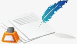 鸡毛笔图片免抠