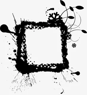 黑色线条框架免抠