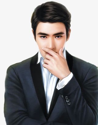 西装思考男子免抠