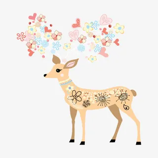 卡通梅花鹿免抠