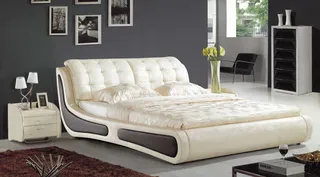 白色席梦思双人床免抠