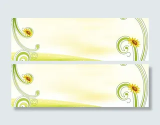 花朵草地四周边框绿免抠