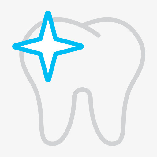 闪亮牙齿简笔画免抠