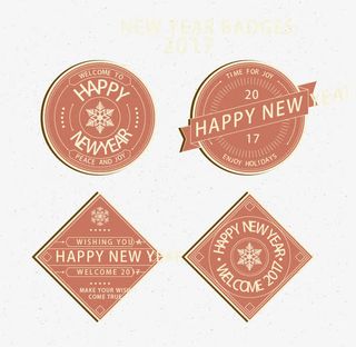 新年促销标签免抠