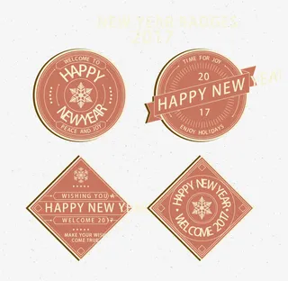 新年促销标签免抠