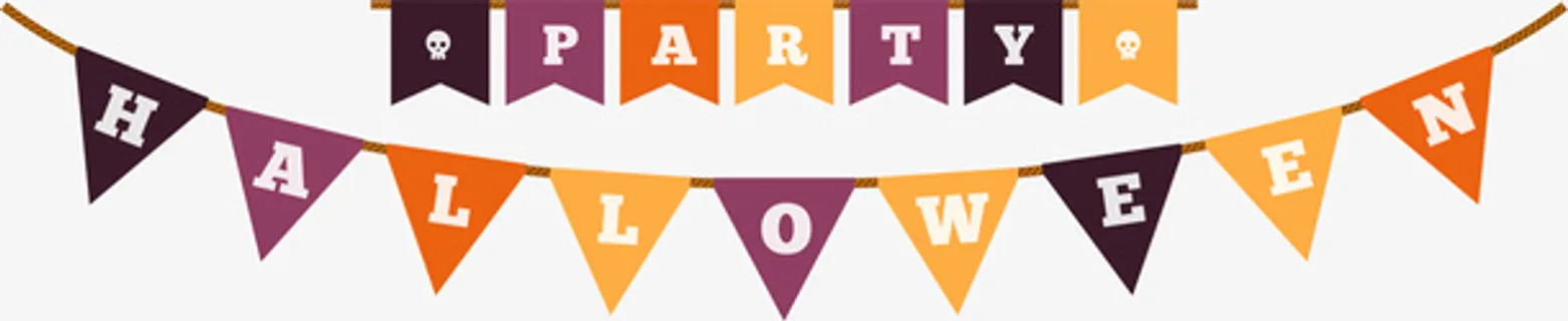 橙色万圣节旗子免抠