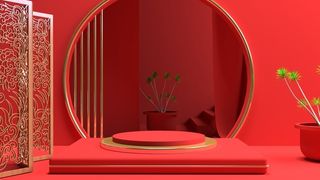 中国风，古典，红色，舞台，场景高清