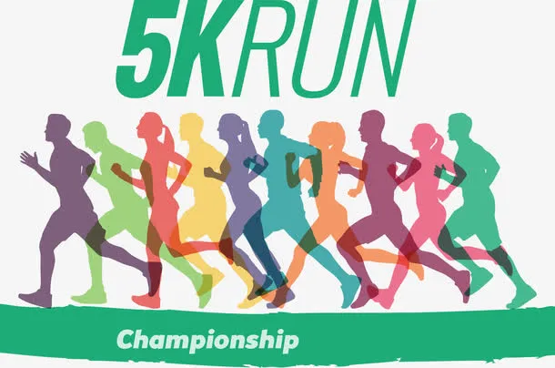 彩色跑步的运动员免抠